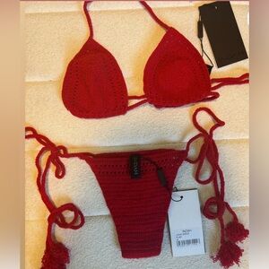 Indah Ruby Crochet Bikini NWT